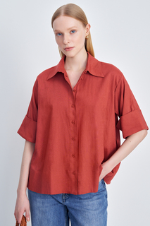 Рубашка женская Finn Flare FSD11066 красная XS
