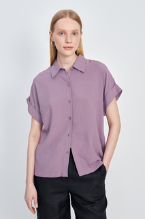 Рубашка женская Finn Flare BAS-10041 фиолетовая 3XL