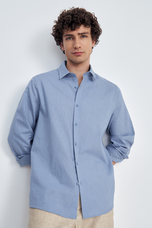 Рубашка мужская Finn Flare FSE21082 голубая S