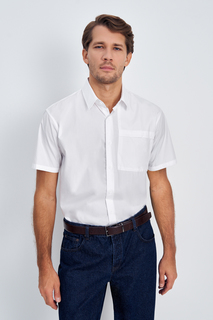 Рубашка мужская Finn Flare FSE21022 белая 2XL