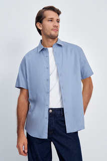 Рубашка мужская Finn Flare FSE210111 голубая XL