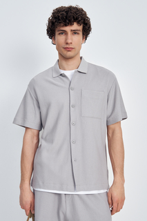 Рубашка мужская Finn Flare FSE210100 серая L