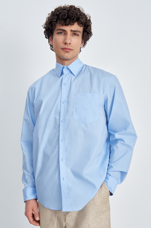 Рубашка мужская Finn Flare FSE21020 голубая L