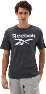 Футболка мужская Reebok Identity Stacked Logo T-Shirt серая XL