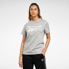 Футболка женская Reebok Identity Big Logo T-shirt серая 2XS