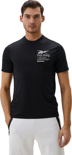Футболка мужская Reebok Run Graphic Short Sleeve T-Shirt черная XS