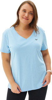 Футболка женская Bilcee Plus Size Womens V-Neck T-Shirt голубая 4XL