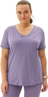 Футболка женская Bilcee Plus Size Womens V-Neck T-Shirt фиолетовая 2XL