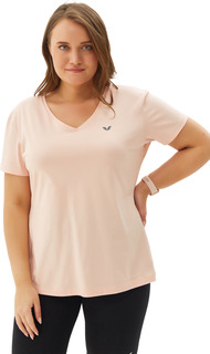 Футболка женская Bilcee Plus Size Womens V-Neck T-Shirt бежевая 5XL