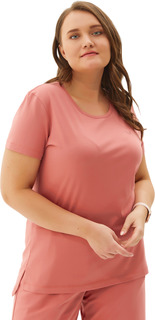 Футболка женская Bilcee Plus Size Womens Crew Neck Basic T-shirt розовая 2XL