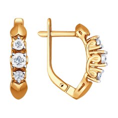 Серьги из комбинированного золота SOKOLOV 1020853, бриллиант