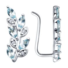Серьги из серебра SOKOLOV 92023045, фианит/топаз