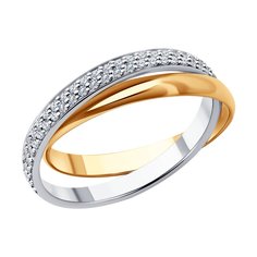 Кольцо из комбинированного золота р. 16,5 SOKOLOV 1012710, бриллиант