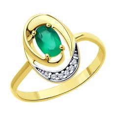 Кольцо из серебра р. 17,5 Diamant 93-310-02686-1, фианит/агат