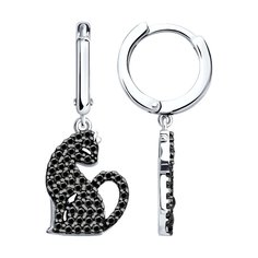 Серьги из серебра SOKOLOV 94026851, фианит