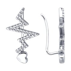 Серьги из серебра SOKOLOV 94026860, фианит