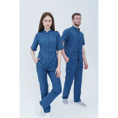 Брюки медицинские женские NoBrand TZ315 синие 44 RU