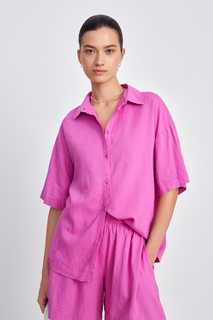 Рубашка женская Finn Flare BAS-100138 розовая M