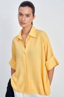 Рубашка женская Finn Flare FSD11066 желтая XS