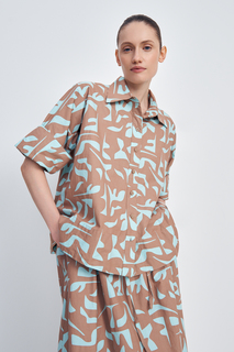 Блуза женская Finn Flare FSE11006 коричневая L