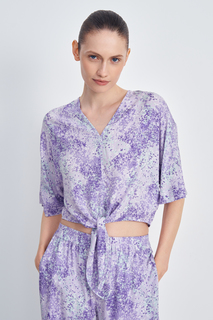 Блуза женская Finn Flare FSE110227 фиолетовая XS