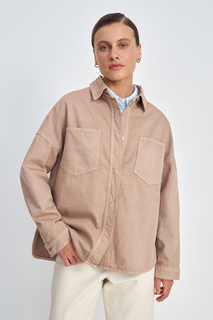 Джинсовая куртка женская Finn Flare FSE15028 коричневая L