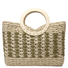 Сумка женская Tendance DY2022-24, молочно-бежевый/зеленый