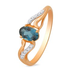 Кольцо из красного золота р. 16 585Gold 201011119, топаз/фианит