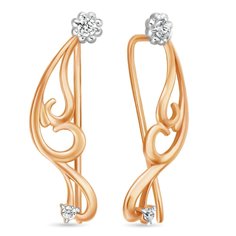 Серьги из красного золота 585Gold 302004643, фианит
