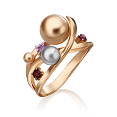 Кольцо из комбинированного золота р. 20,5 PLATINA jewelry 01-5477-00-257-1111-76, аметист