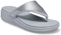 Шлепанцы женские Crocs Monterey Metallic WgFpW серые 6 US