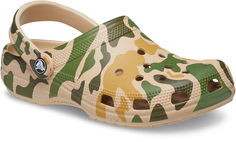 Шлепанцы унисекс Crocs Classic Printed Camo Clog Chai/Tan бежевые M9 US; W11 US