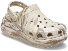 Шлепанцы унисекс Crocs Classic Crush Marbled Clog Bone/Mlti бежевые M9 US; W11 US