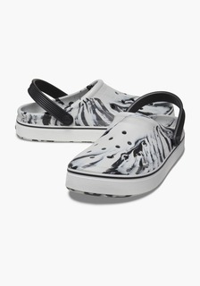 Шлепанцы унисекс Crocs Off Court Marbled Clog белые M5 US; W7 US