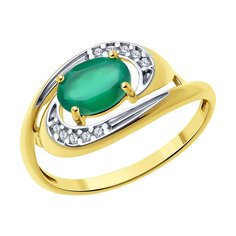 Кольцо из серебра р. 18,5 Diamant 93-310-02685-1, фианит/агат