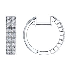 Серьги из белого золота SOKOLOV 1021677-3, бриллиант