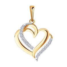 Кулон из красного золота Diamant 31-130-02545-1, фианит