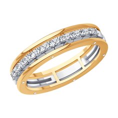 Кольцо из комбинированного золота р. 18,5 SOKOLOV 1110224, бриллиант