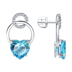 Серьги из серебра SOKOLOV 94026814, фианит