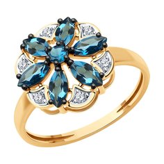 Кольцо из красного золота р. 18 Diamant 51-310-02343-3, фианит/топаз