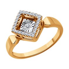 Кольцо из комбинированного золота р. 18,5 Diamant 51-210-02620-1, бриллиант