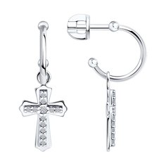 Серьги из серебра SOKOLOV 94026806, фианит
