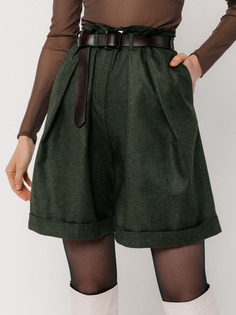 Шорты бермуды женские ME TODAY Stile зеленые S