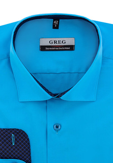 Рубашка мужская Greg 220/139/BRT/Z/1_GB бирюзовая 39