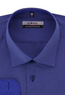 Рубашка мужская Greg 221/319/103/Z/1 синяя 39