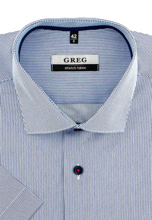 Рубашка мужская Greg 121/107/10130/Z/1p STRETCH голубая 39