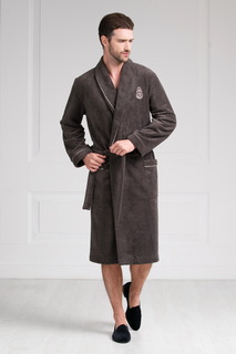 Домашний халат мужской Laete 11007-6 коричневый 3XL