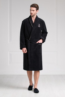 Домашний халат мужской Laete 11007-7 черный 4XL
