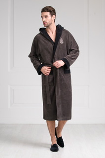 Домашний халат мужской Laete 11008-9 коричневый 3XL