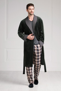 Домашний халат мужской Laete 20287 зелёный XL